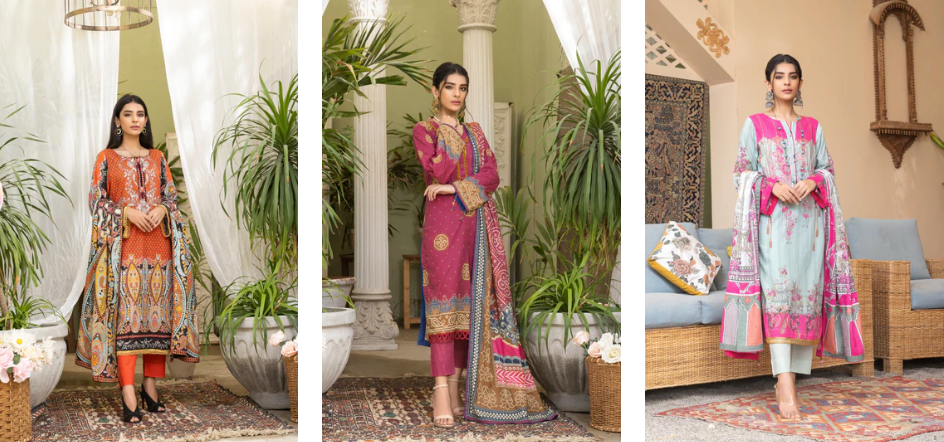 Sizzling Trend Alert: Premium Unstitched Lawn Suits by Rujhan