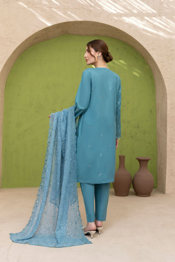 Emerald 3PC Unstitched Luxury Chikankari