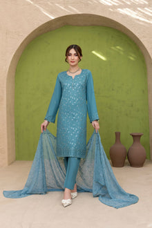  Emerald 3PC Unstitched Luxury Chikankari
