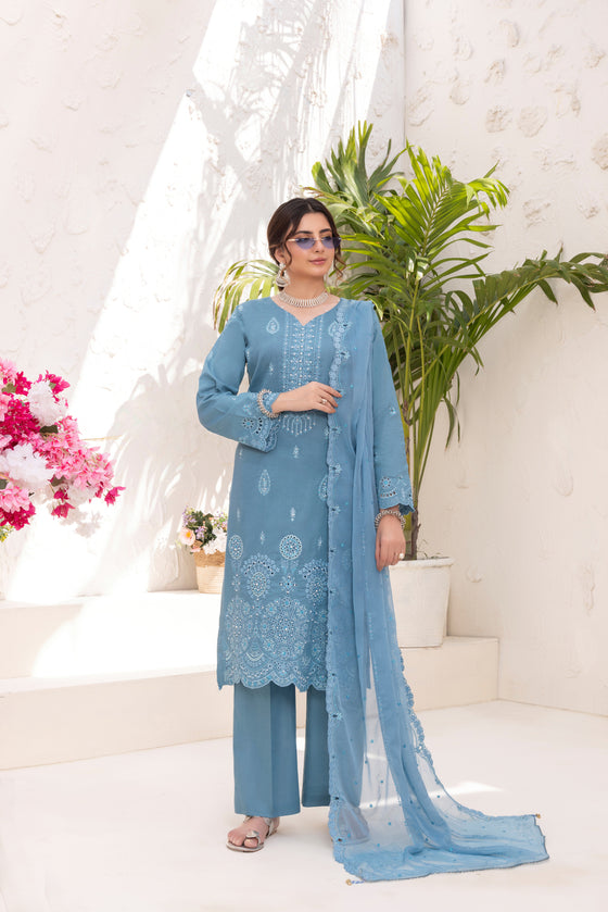 SIFARISH - LUXURY FANCY PEARL CHIKANKARI EDIT 3PC UNSTITCHED