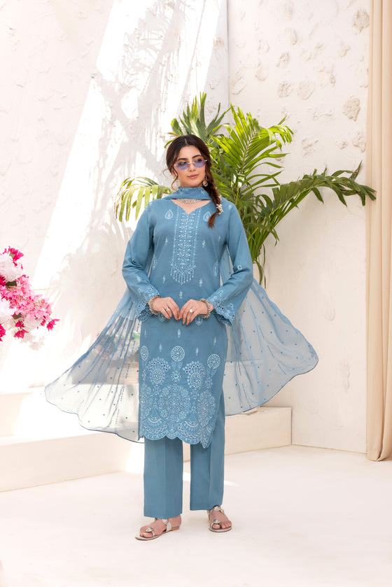 SIFARISH - LUXURY FANCY PEARL CHIKANKARI EDIT 3PC UNSTITCHED