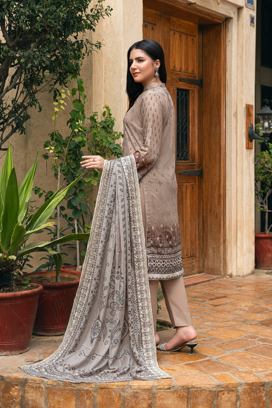 Dobby Embroidered Lawn -Unstitched 3Pc