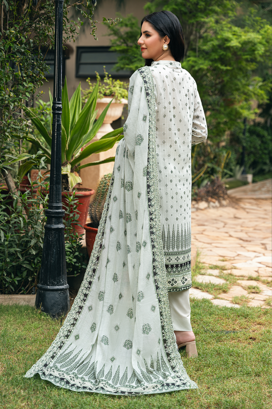Dobby Embroidered Lawn -Unstitched 3Pc
