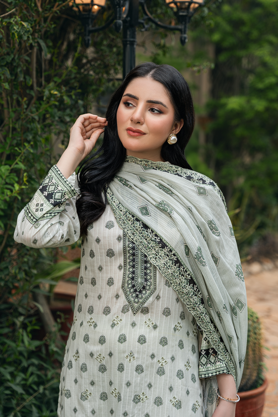 Dobby Embroidered Lawn -Unstitched 3Pc