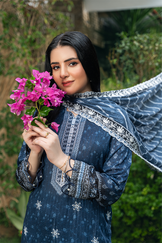 Dobby Embroidered Lawn -Unstitched 3Pc