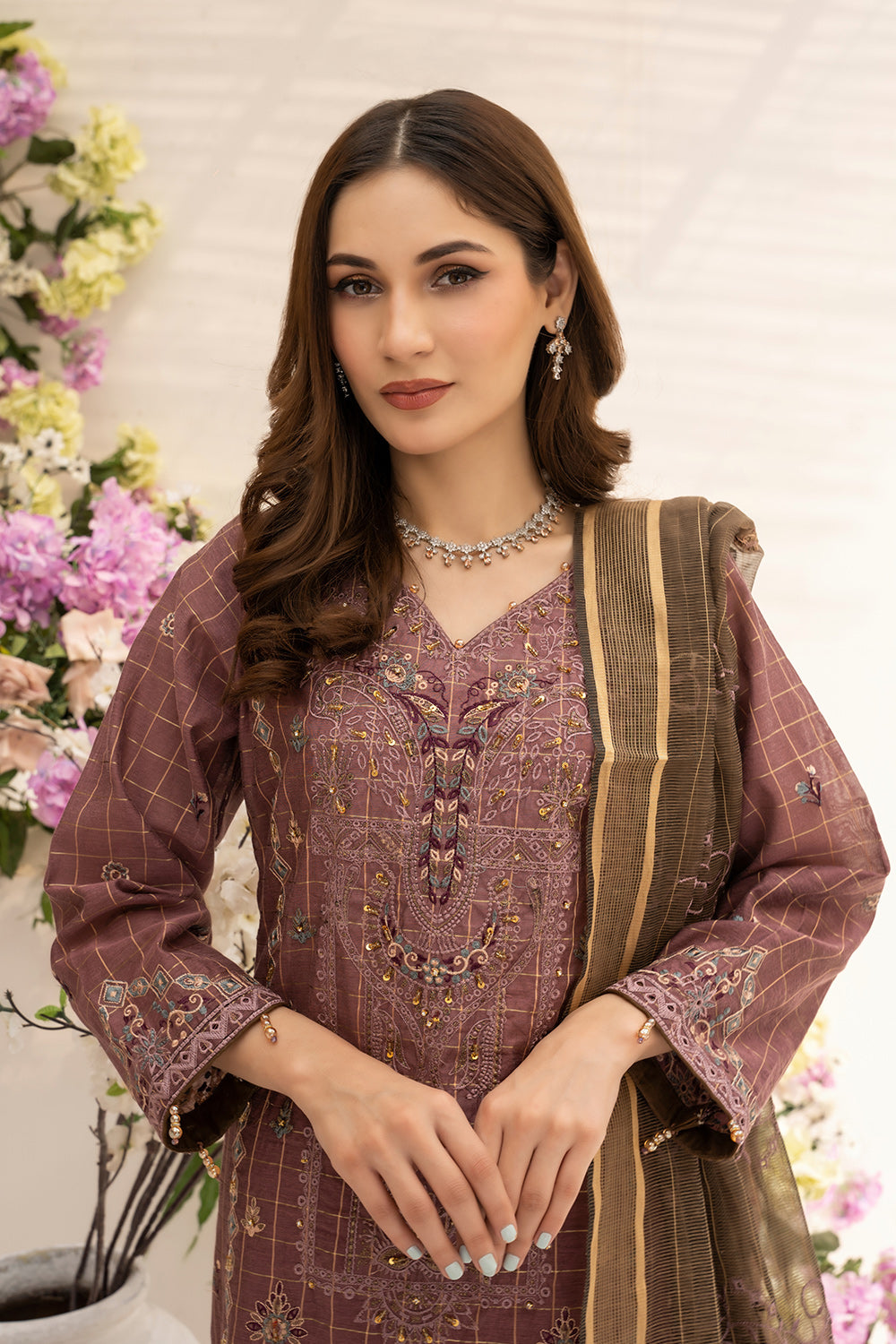 AFREEN SPECIAL -Unstitched-3Pc Embroidered Cotton Suit