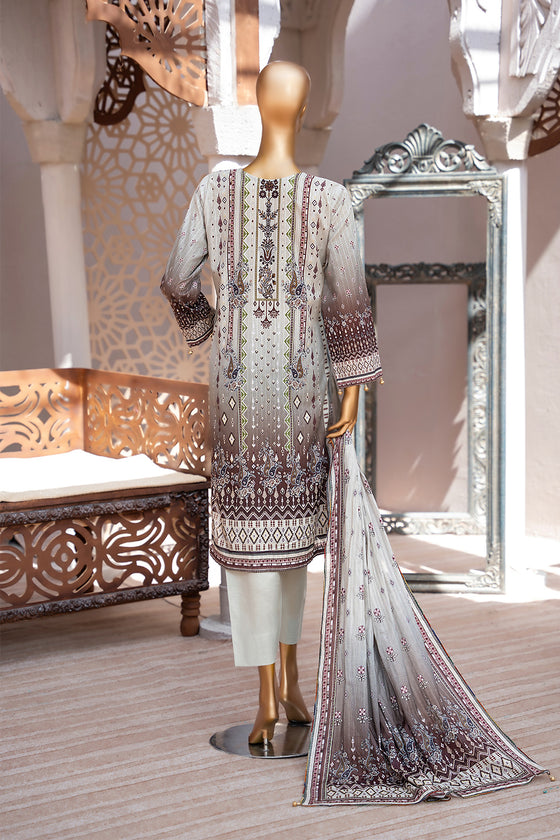 Exclusive Dobby Digital Printed Lawn -Unstitched 3Pc