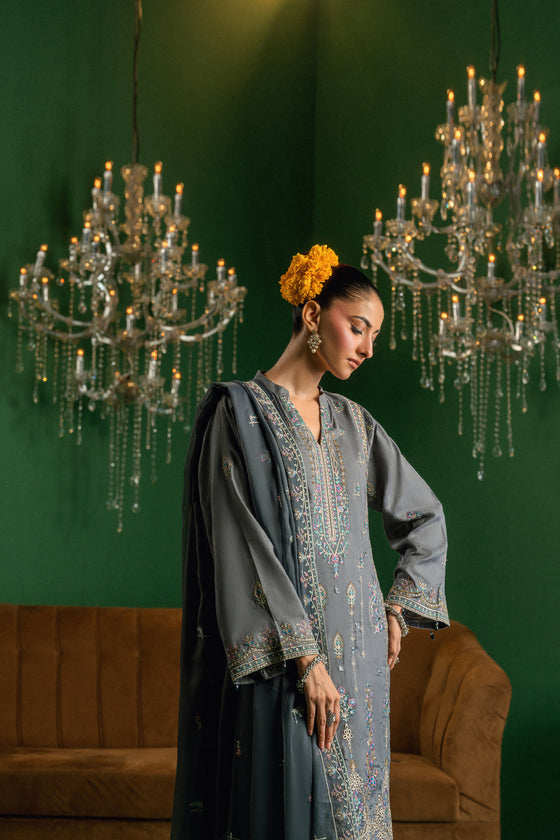 BLISS - LUXURY DESIGNER EDIT WITH MIRROR EXCLUSIVE WORK 3PC UNSTITCHED