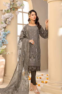  ELEGANCE LUXURY DOBBY EMBROIDERED & HANDWORK FESTIVE EDIT 3PC UNSTITCHED