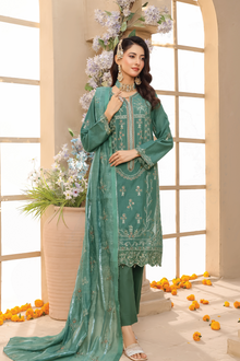  ELEGANCE LUXURY DOBBY EMBROIDERED & HANDWORK FESTIVE EDIT 3PC UNSTITCHED
