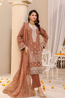  ELEGANCE LUXURY DOBBY EMBROIDERED & HANDWORK FESTIVE EDIT 3PC UNSTITCHED