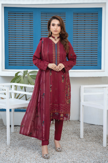  Khayal-Unstitched-3Pc Embroidered Cotton Suit