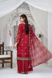 MEHAK - Unstitched 3Pc Embroidered Cotton Suit