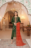 Unstitched-3Pc Embroidered Broshia  Suit - Green