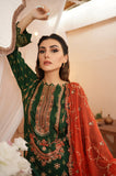 Unstitched-3Pc Embroidered Broshia  Suit - Green