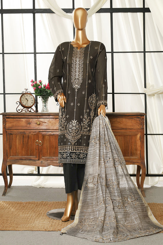 MANNAT SPECIAL- Unstitched 3Pc Embroidered Cotton Suit