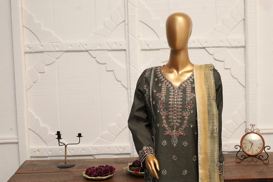 MANNAT SPECIAL- Unstitched 3Pc Embroidered Cotton Suit