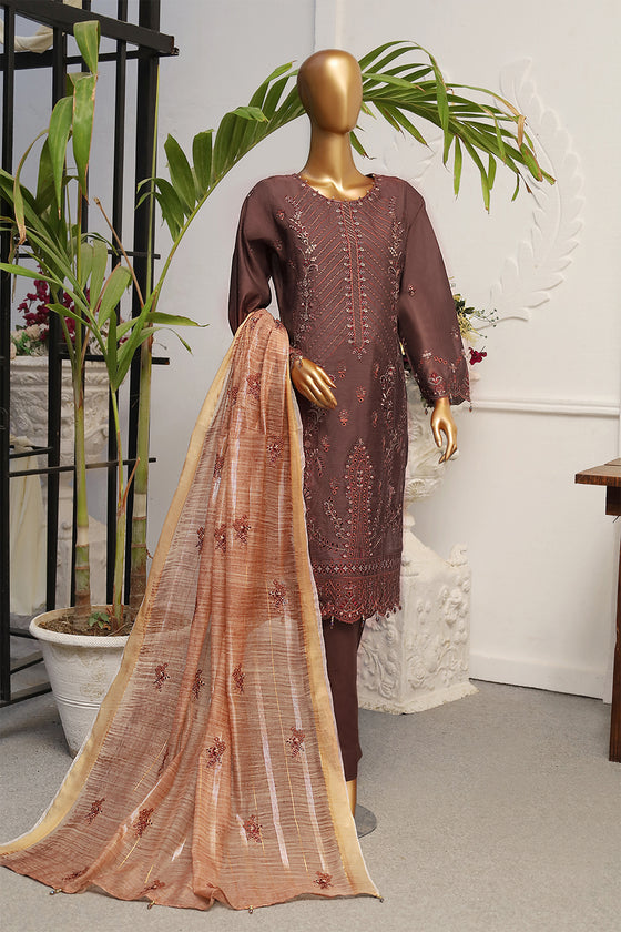 MANNAT SPECIAL- Unstitched 3Pc Embroidered Cotton Suit