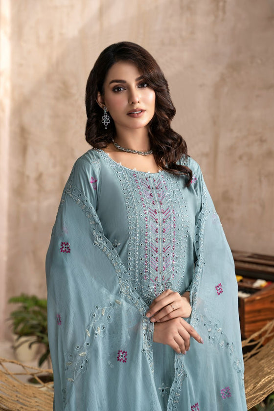 NAYAB-Unstitched-3Pc Cotton Embroidered Suit