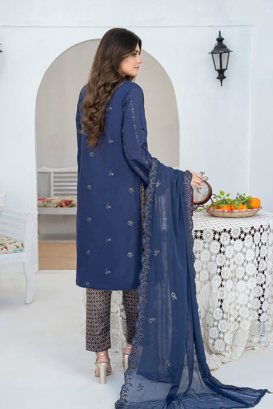 RAABTA-Unstitched-3Pc Cotton Embroidered Suit