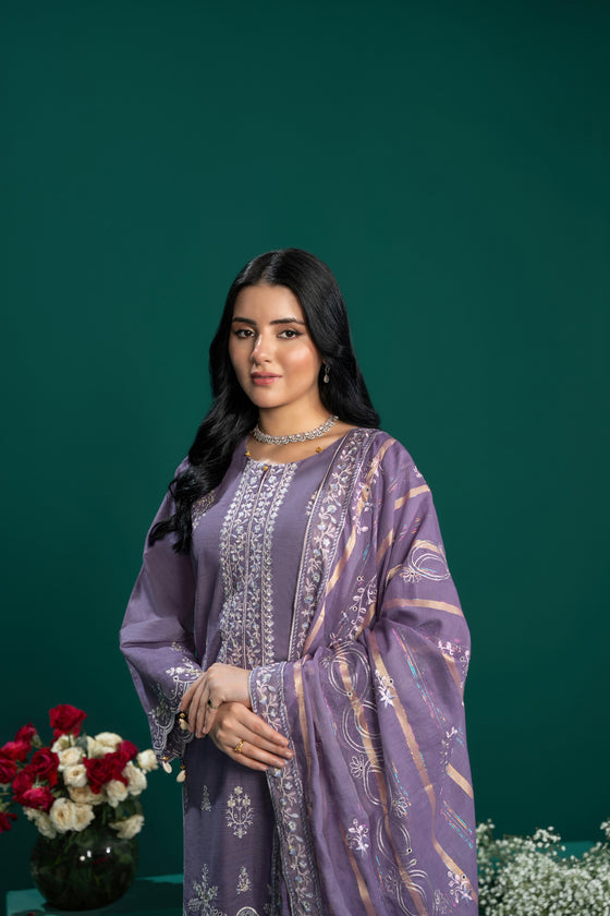 REGAL UNSTITCHED-3PC LUXURY MULTI-TEXTURE COTTON FESTIVE EDIT