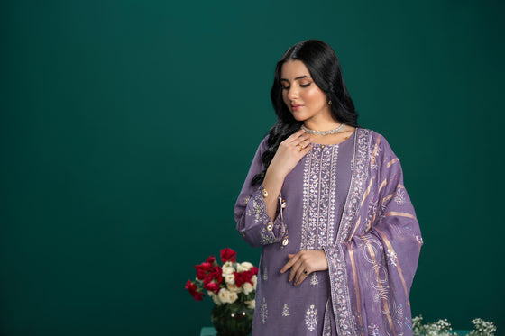 REGAL UNSTITCHED-3PC LUXURY MULTI-TEXTURE COTTON FESTIVE EDIT