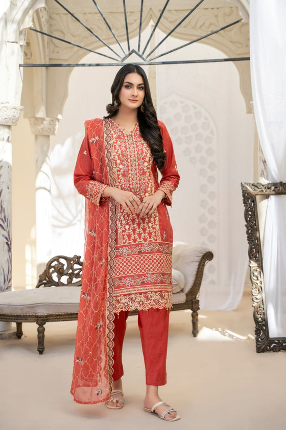 SANGEET-3PC UNSTITCHED EMBROIDERED SUITS