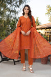 SAHIBA -3pc Cotton  Embroidered suit