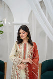 Unstitched - 3Pc Embroidered Cotton Suit
