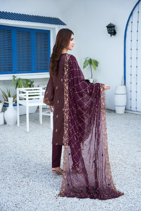 Silsila-E-Husn-Unstitched-3Pc Embroidered Cotton Suit