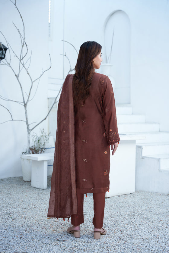 Silsila-E-Husn-Unstitched-3Pc Embroidered Cotton Suit