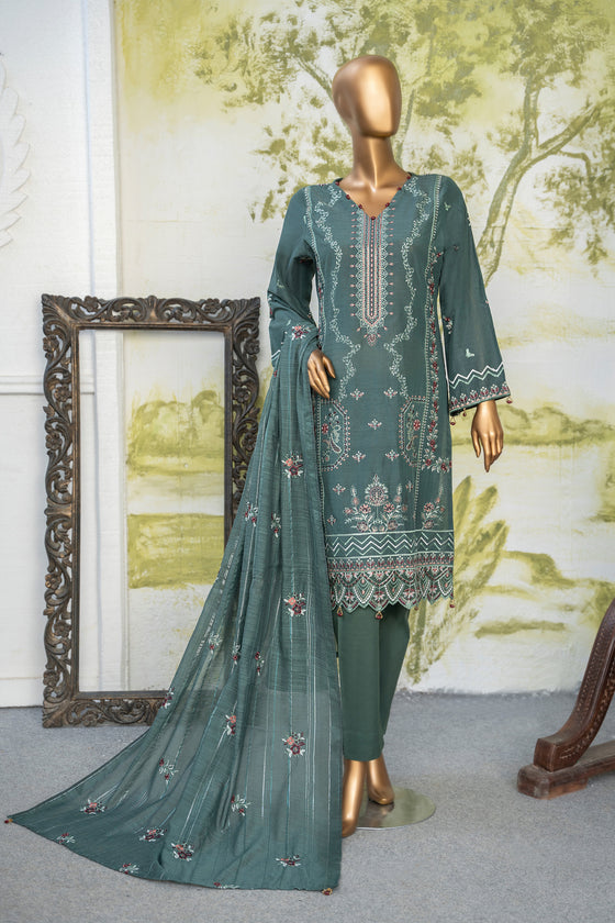 Zarin -Unstitched-3Pc Embroidered Cotton Suit