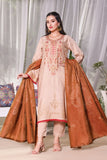 3PC Embroidered Staple Broshia Cotton -Unstitched