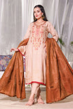 3PC Embroidered Staple Broshia Cotton -Unstitched