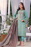 3PC Embroidered Staple Broshia Cotton -Unstitched