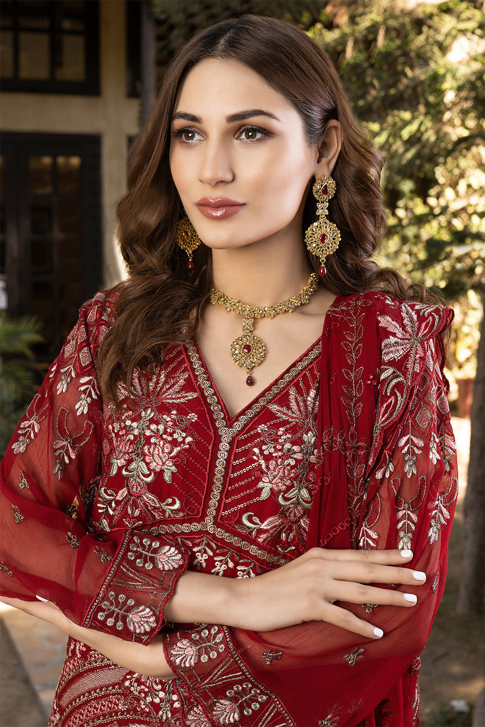 Unstitched - 3Pc Luxury Embroidered Chiffon Suit