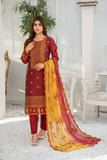 AIK ARZOO. Unstitched-3Pc Embroidered Cotton Suit