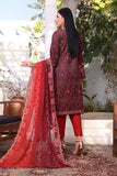 Unstitched-3Pc Embroidered Two Tone Cotton  Suit